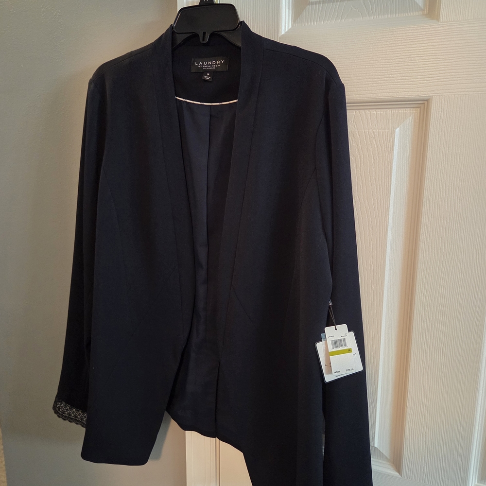 Black Open Front Blazer